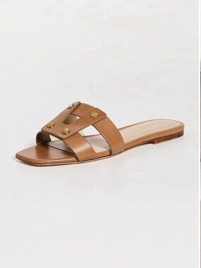 Veronica Beard Via Slide Sandal in Tan Leather Sz: 5.5